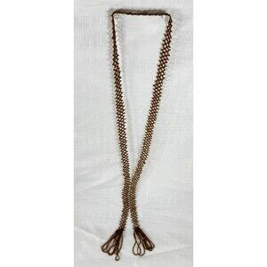Antique 1920s Santoir Lariat Necklace Hand Beaded Glass Beads Flapper Art Deco